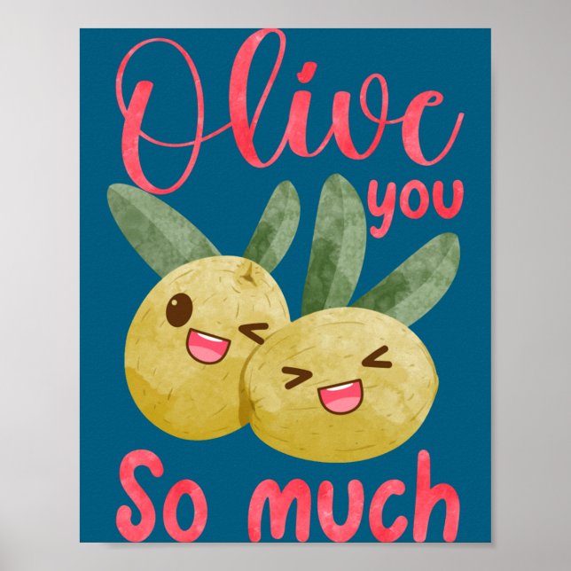 Poster Olive You So Much Funny Food Pun Baby  (Frente)
