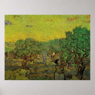 Poster Oliveira com Figuras Colhendo, Vincent van Gogh