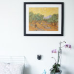 Pôster Oliveiras, céu amarelo e sol, Vincent van Gogh<br><div class="desc">Oliveiras com céu amarelo e sol (1889) de Vincent van Gogh é um dos vários estudos das oliveiras que van Gogh pintou enquanto estavam no asilo. É uma pintura paisagística de arte, apos impressionismo vintage. Um olival numa fazenda num dia ensolarado de Verão. Sobre o artista: Vincent Willem van Gogh...</div>