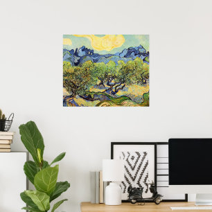 Poster Oliveiras com Alpilles por Vincent van Gogh