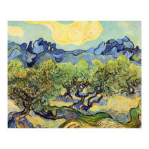 Oliveiras com Alpilles por Vincent van Gogh