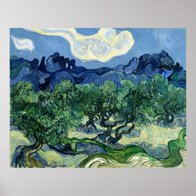 Poster Oliveiras de Van Gogh com os Alpilles (Frente)