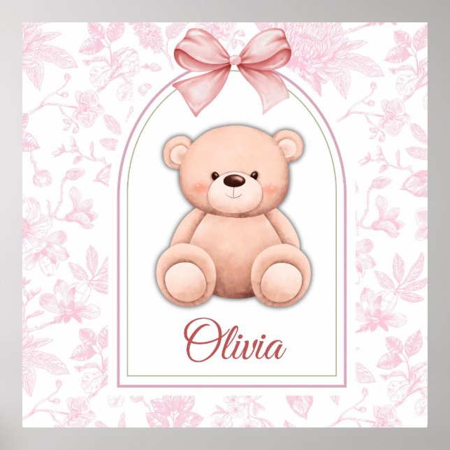 Poster Olivia | Design de Enfermeiro de Urso Rosa Persona (Frente)