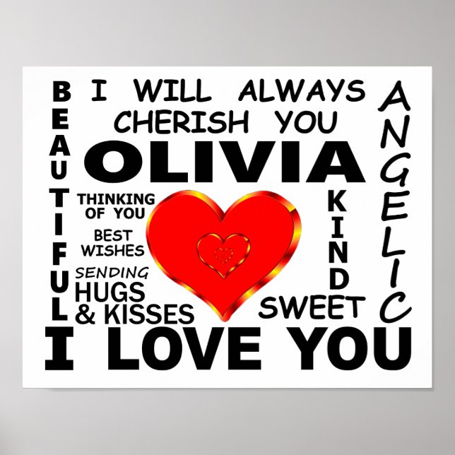 Poster Olivia I Te Amo (Frente)