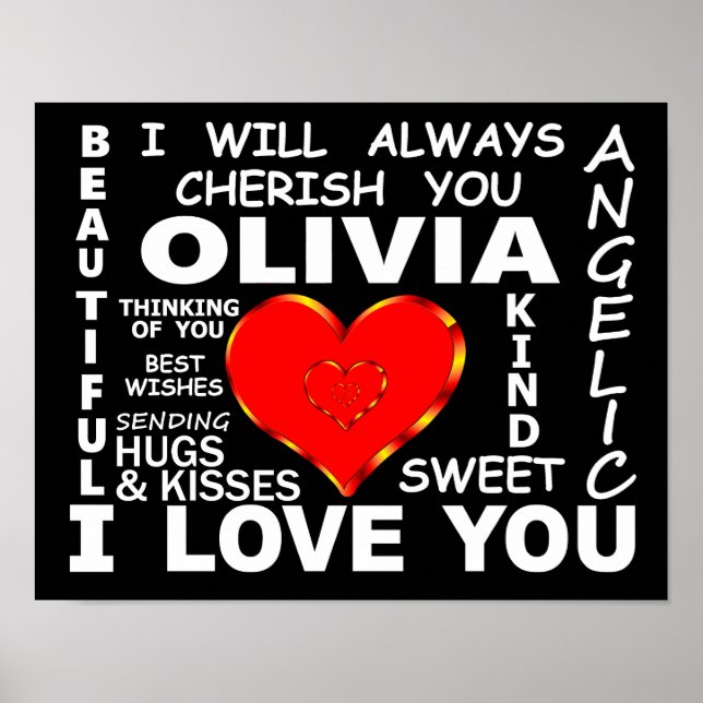 Poster Olivia I Te Amo (Frente)
