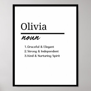 Poster Olivia, Menina Definição de Nome Personalizado