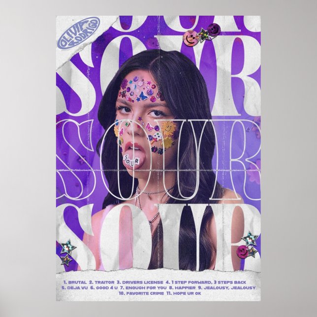 Poster Olivia Rodrigo Sour Album (Frente)