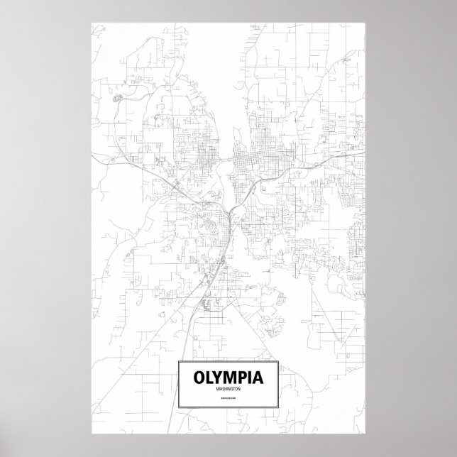 Pôster Olympia, Washington (preto no branco) (Frente)