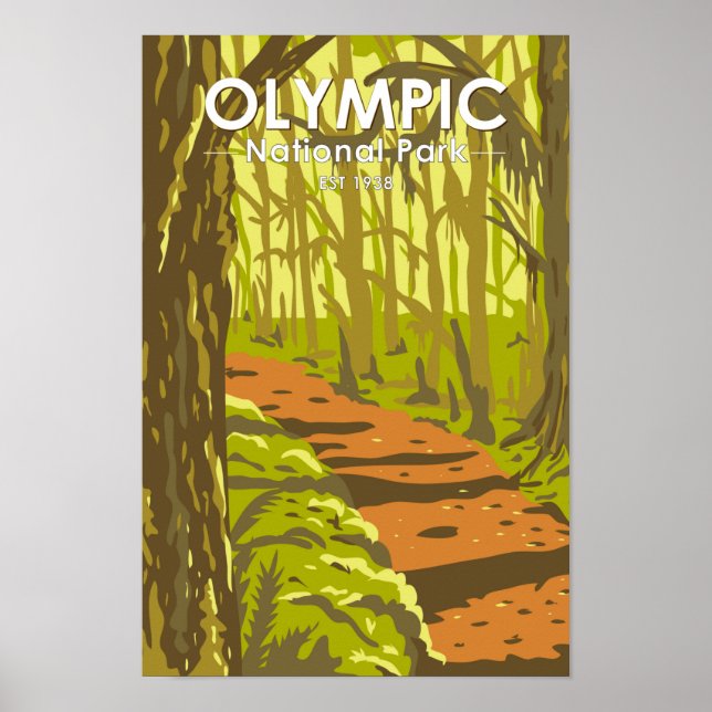Poster Olympic National Park Hoh Rainforest Washington  (Frente)