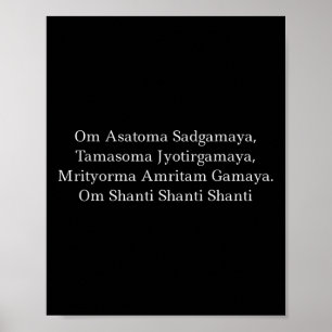 Poster Om Asatoma Sadgamaya Meditação e Mantra de Oração
