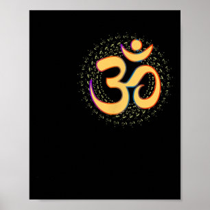 Poster Om Aum Omkara Símbolo Antigo Arte Espiritual Yoga