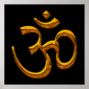 Poster OM,Efeito Dourado Antigo