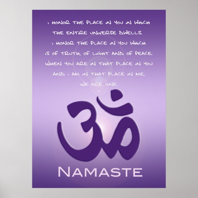 Pôster Om em Purples - Namaste (Frente)