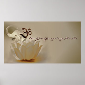 Pôster Om Gam Ganapataye Namaha - Mantra