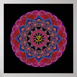 Pôster Om Heart Mandala