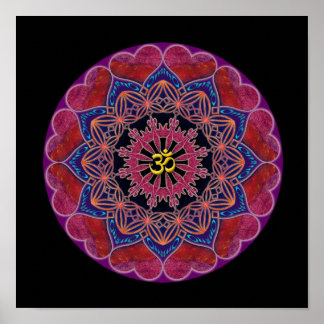 Pôster Om Heart Mandala