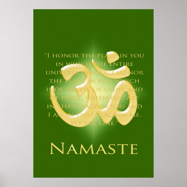 Poster Om in Green & Gold - Namaste (Frente)