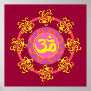 Pôster Om Mandala Art