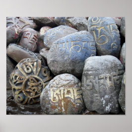 Pôster Om Mani Padme Hum Mani Stones Mosteiro Tibetano