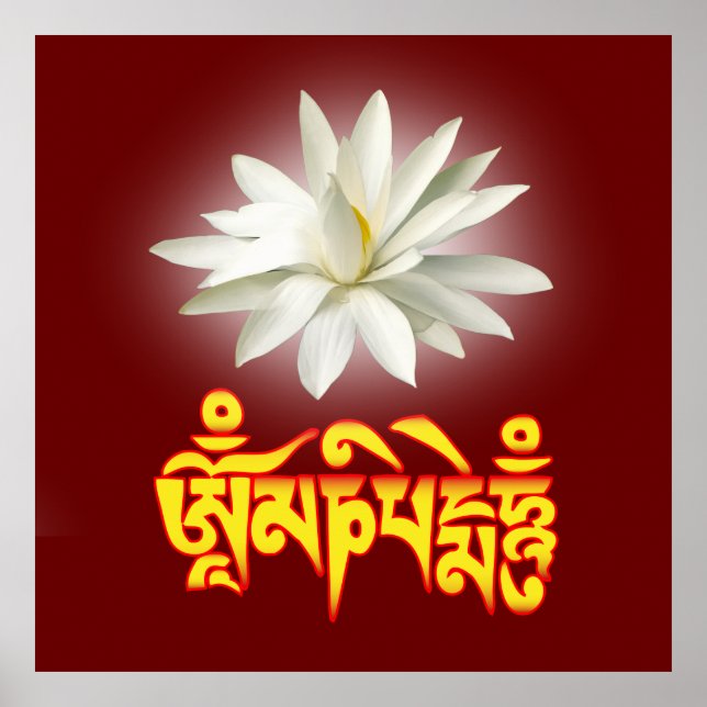 Pôster Om mani padme hum mantra (Frente)