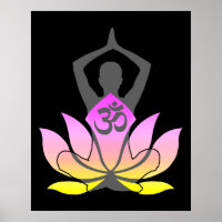 OM Namaste Lotus Flower Yoga Pose Espiritual