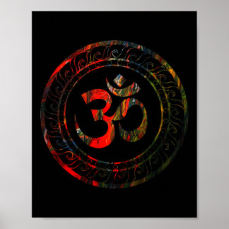 Poster Om Ohm Aum Buddhism Symbol Yoga Sanskrit