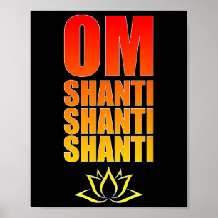 Poster Om Shanti Shanti Shanti. Om Paz Sânscrito Ioga Ma