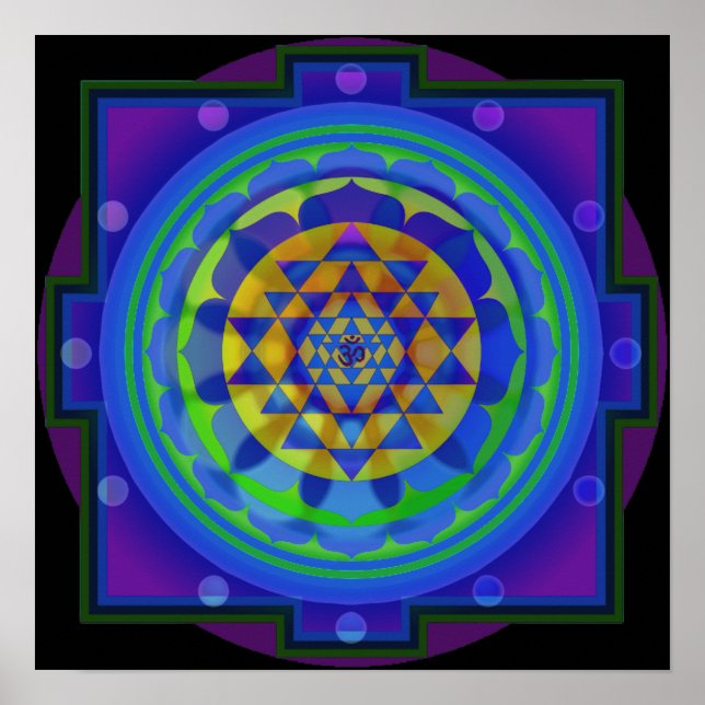 Pôster OM Yantra Mandala (Frente)