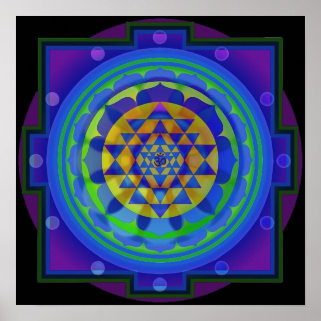 Pôster OM Yantra Mandala (Frente)