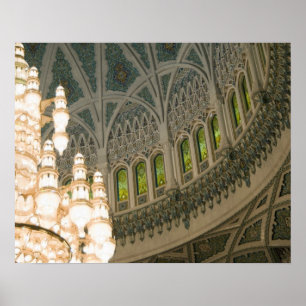 Poster Omã, Mascate, mesquita do Sultão Qaboos