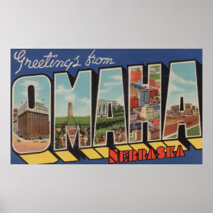 Pôster Omaha, letra ScenesOmaha de NebraskaLarge, NE 2