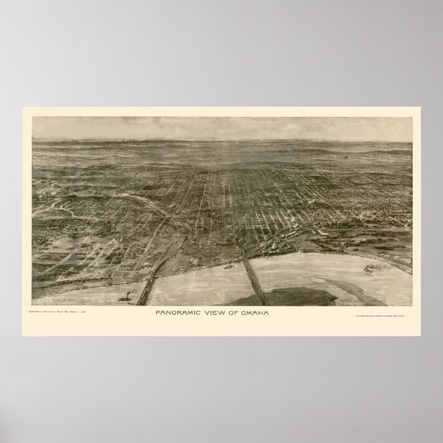 Pôster Omaha, NE Panorâmica - 1906 (Frente)