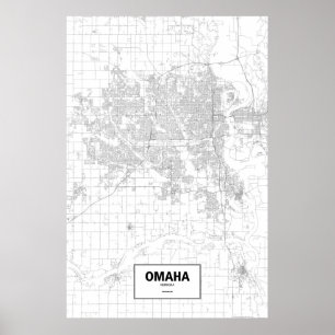Pôster Omaha, Nebraska (preto no branco)
