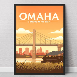 Poster Omaha Nebraska Vintage