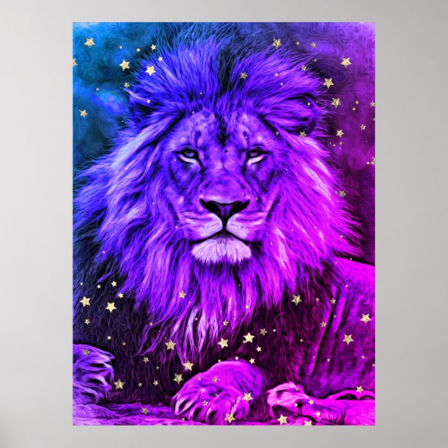 Poster *~* Ombre Artsy Artístico Celestial LION AP23 (Frente)