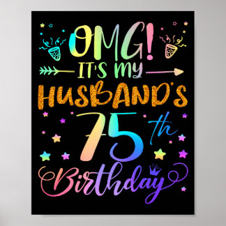 Poster Omg É O 75º Aniversário Do Meu Marido Doce 75 Anos
