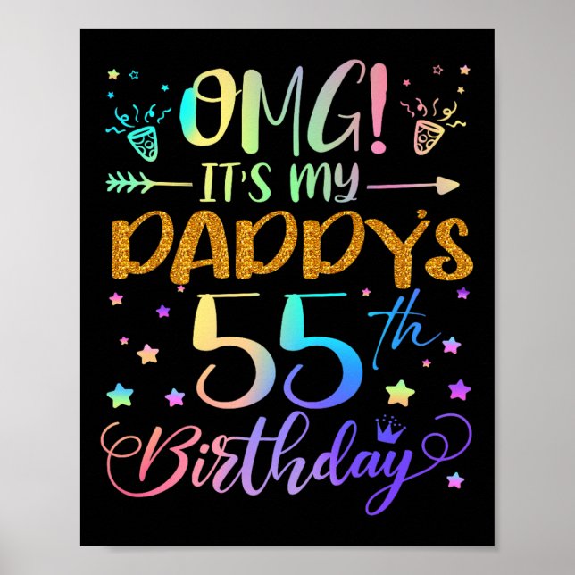 Poster Omg é o meu "Daddys 55º Aniversário Doce 55 Anos" (Frente)