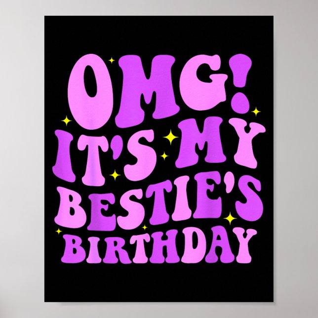 Poster Omg It's My Ie's Birthday Funny Friend Birthday  (Frente)