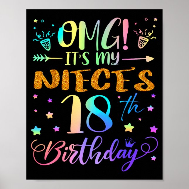 Poster Omg Its My Nieces 18th Birthday Sweet 18 Years Old (Frente)