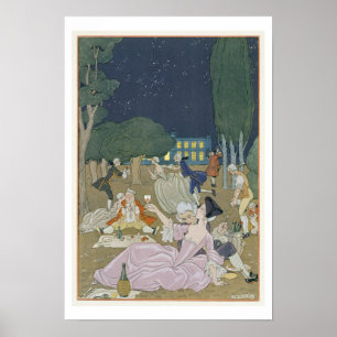 Pôster On the Lawn, illustration for 'Fetes Galantes' by