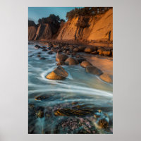 Onda ao longo da praia, Califórnia