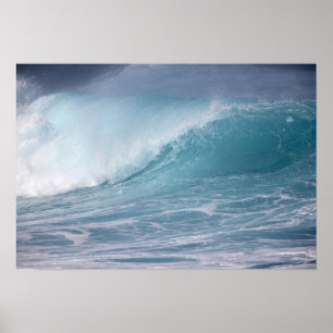 Pôster Onda azul quebrando, Maui, Havaí, EUA 2