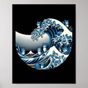 Poster Onda Bonita De Gatos Azuis Para Kamala Engraçada