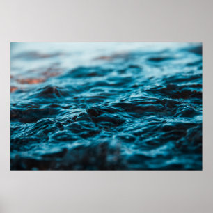 POSTER ONDA DE ÁGUA EM FOTOGRAFIA PRÓXIMA