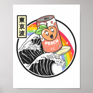 Poster Onda de Kanagawa do Japão de Anime Vapor de Refrig