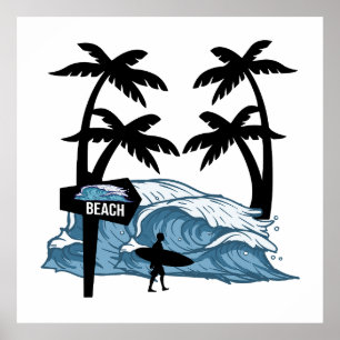 Poster Onda de Praia Funny