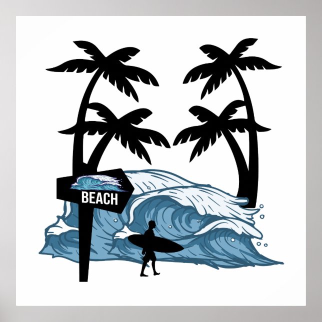 Poster Onda de Praia Funny (Frente)
