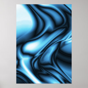 Poster Onda de Seda Azul