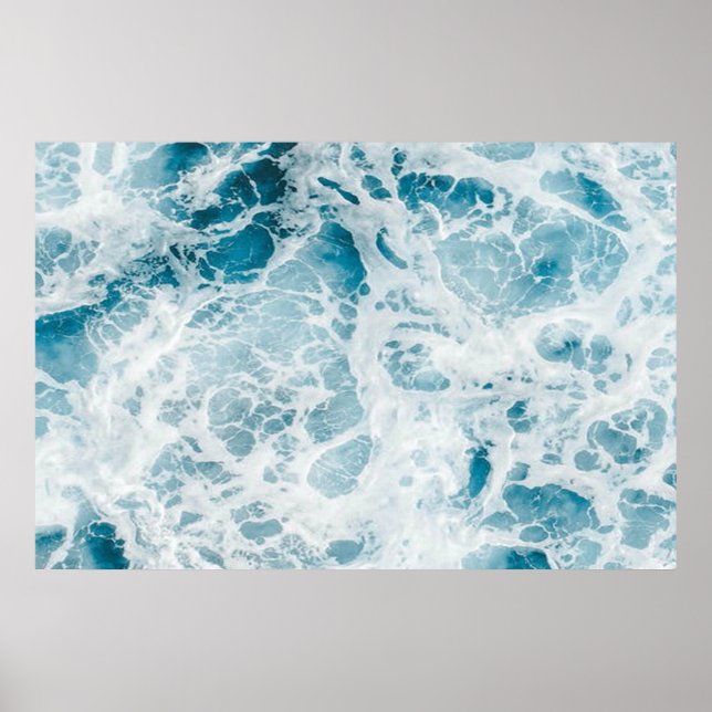 Poster Onda de Verão no Oceano Azul (Frente)