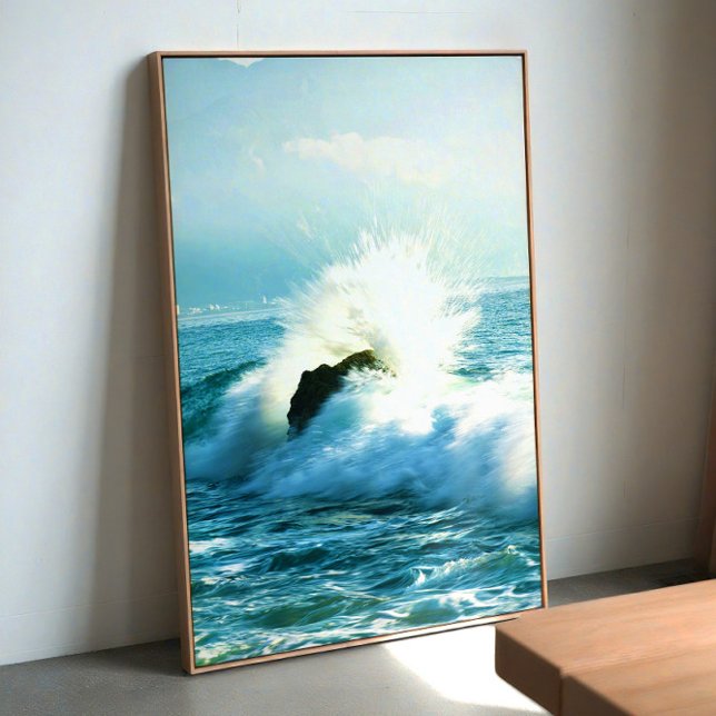 Poster Onda do Oceano em Colisão – Arte dramática de pare (Criador carregado)